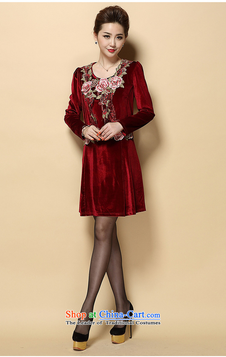 Ya-ting and fashion boutiques autumn 2015 new wedding in mother Kim velvet skirts older two kits dresses wine red XL Photo, prices, brand platters! The elections are supplied in the national character of distribution, so action, buy now enjoy more preferential! As soon as possible.