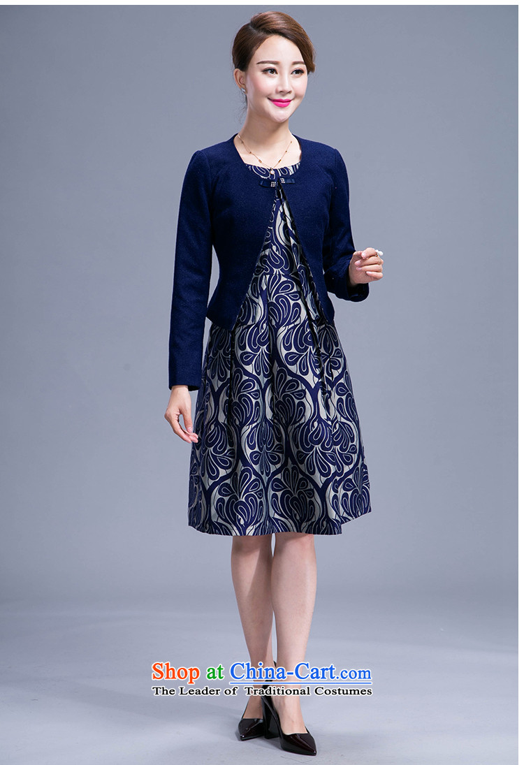 Ya-ting stylish shops 2015 autumn and winter large middle-aged moms long-sleeved woolen? two kits in the skirt of female blue 4XL Photo, prices, brand platters! The elections are supplied in the national character of distribution, so action, buy now enjoy more preferential! As soon as possible.