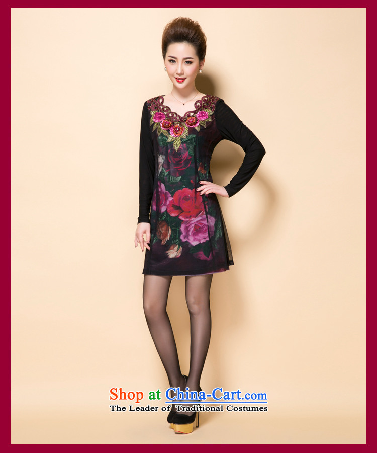 Ya-ting stylish shops in the autumn of 2015, the new and old age are stylish and elegant flowers of considerate mother load Sau San dresses large black L photo, prices, brand platters! The elections are supplied in the national character of distribution, so action, buy now enjoy more preferential! As soon as possible.