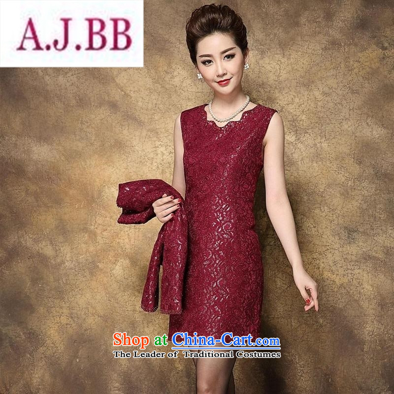 Ya-ting and fashion boutiques autumn 2015 new) Older dresses temperament Sau San larger wedding wedding MOM pack kit in the red 4XL185 104A,A.J.BB,,, shopping on the Internet