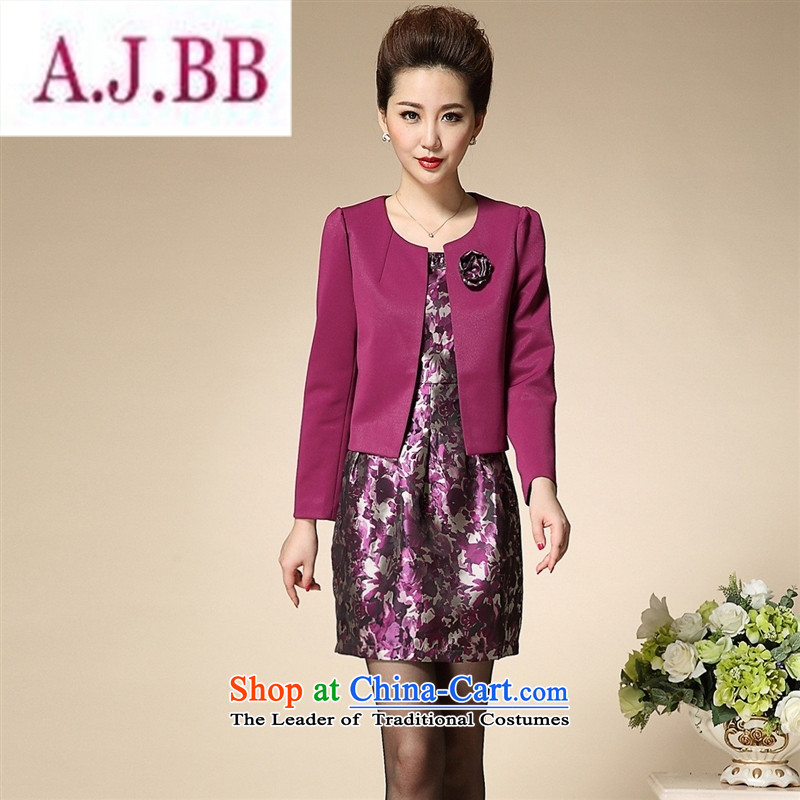 Ya-ting and fashion boutiques in 2015 Women's clothes mother older temperament is elegant and modern dresses two kits dress purple 96A,A.J.BB,,, 175 shopping on the Internet