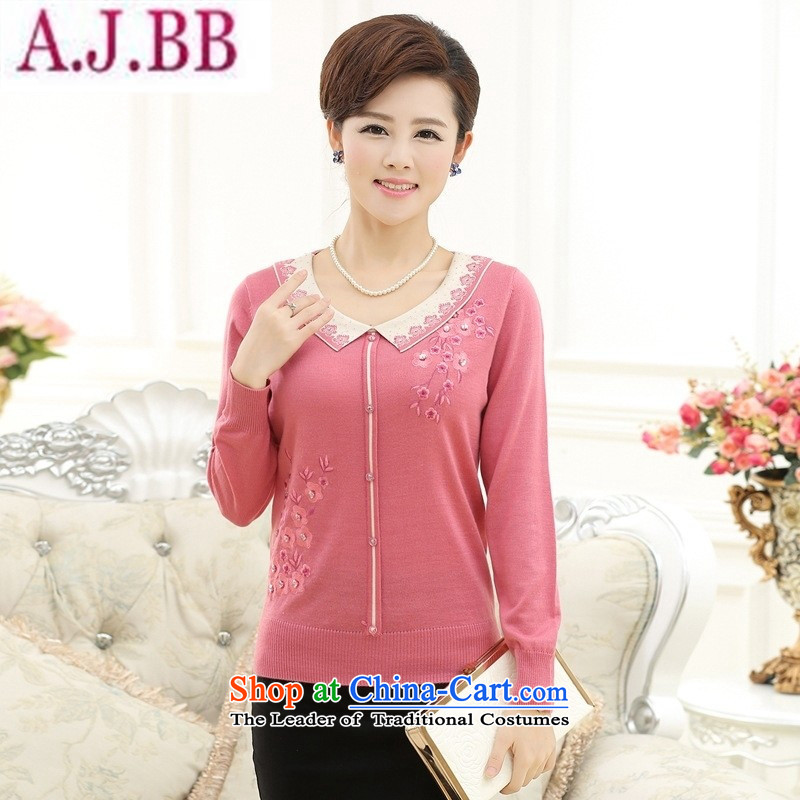 And involved shop New_ Autumn _2015 of older persons in the mother Knitted Shirt sweater middle-aged women summer loose long-sleeved sweater light purple?L recommendations 90-120 catties_