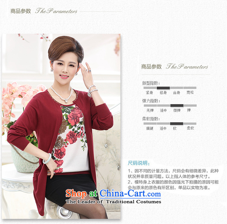 * The autumn and to store new) Older MOM pack large long-sleeved blouses and middle-aged two leave during the spring and autumn pieces of knitted jackets in Red 2XL Photo, prices, brand platters! The elections are supplied in the national character of distribution, so action, buy now enjoy more preferential! As soon as possible.