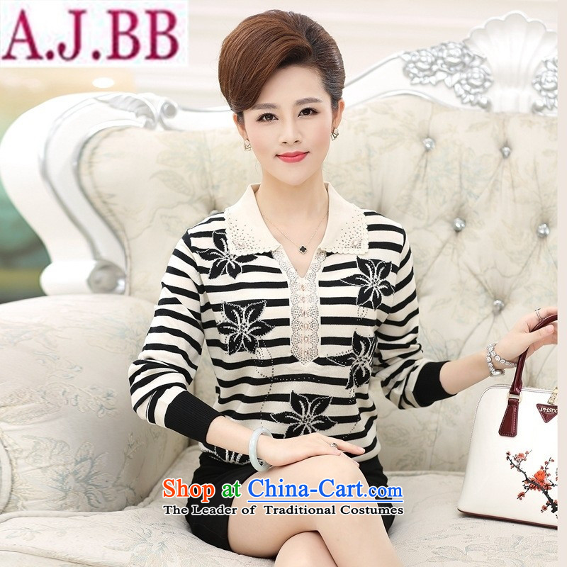 * the new shop and involving older women during the spring and autumn) Knitted Shirt 40-50-year-old mother with large long-sleeved T-shirt middle-aged women purple XL( recommendations 120-140) and Jie (catty rvie.) , , , shopping on the Internet