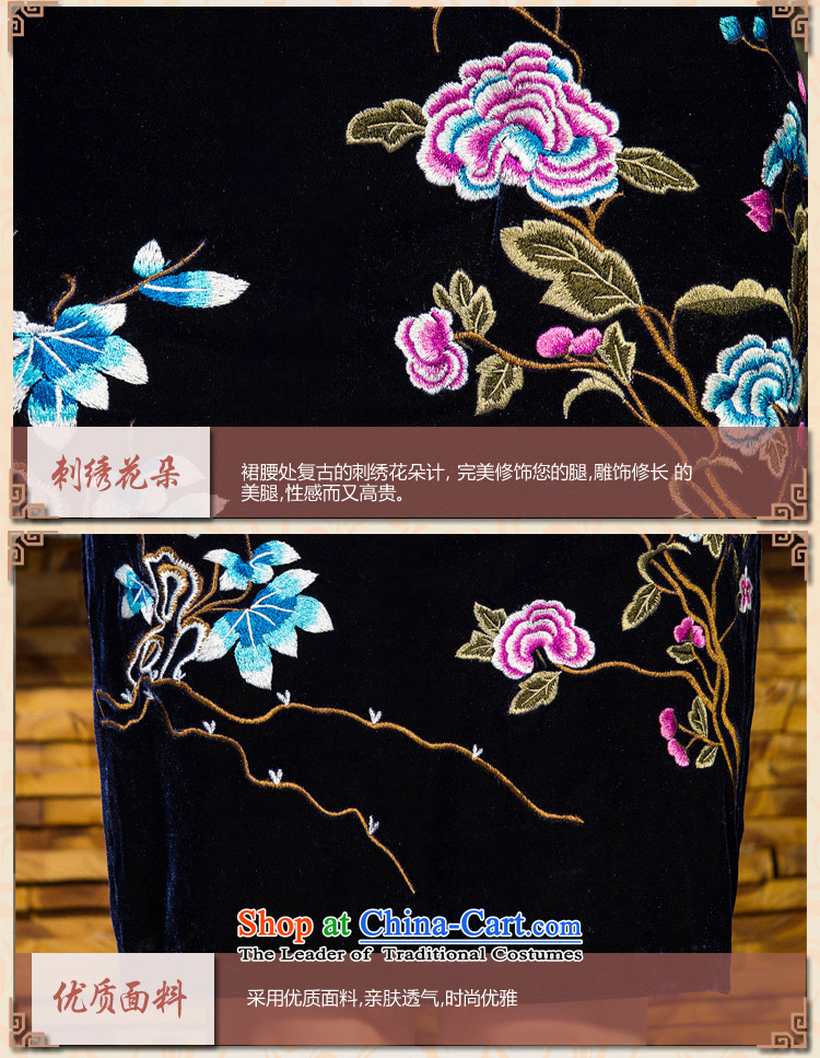Ya-ting shop 2015 autumn and winter new moms with scouring pads in the skirt qipao Kim sleeve length) Improved retro wedding blue S picture, prices, brand platters! The elections are supplied in the national character of distribution, so action, buy now enjoy more preferential! As soon as possible.