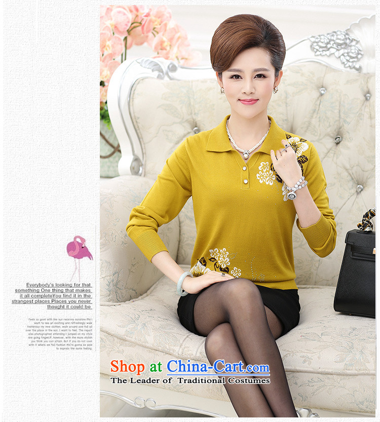 And involved in the autumn of mother *2015 Shop Boxed lapel long-sleeved sweater knit-middle-aged women in women's large yellow 3XL older pictures, prices, brand platters! The elections are supplied in the national character of distribution, so action, buy now enjoy more preferential! As soon as possible.