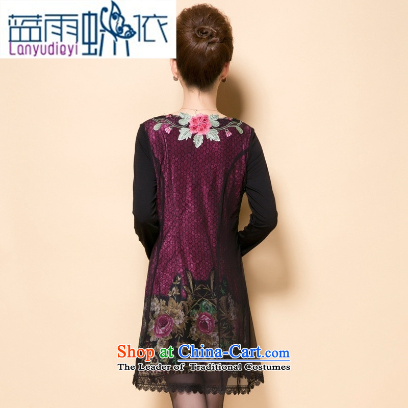 Shop 2015, Ya-ting autumn new moms with stylish and elegant of delicacy flower in older Sau San temperament Dress Code Red Large XL