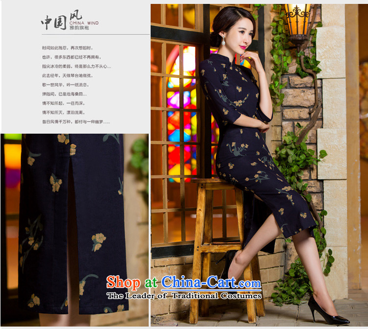 Ya-ting shop 2015 Autumn replacing retro in thin cuff Sau San video larger improved linen long skirt qipao Samui red L picture, prices, brand platters! The elections are supplied in the national character of distribution, so action, buy now enjoy more preferential! As soon as possible.
