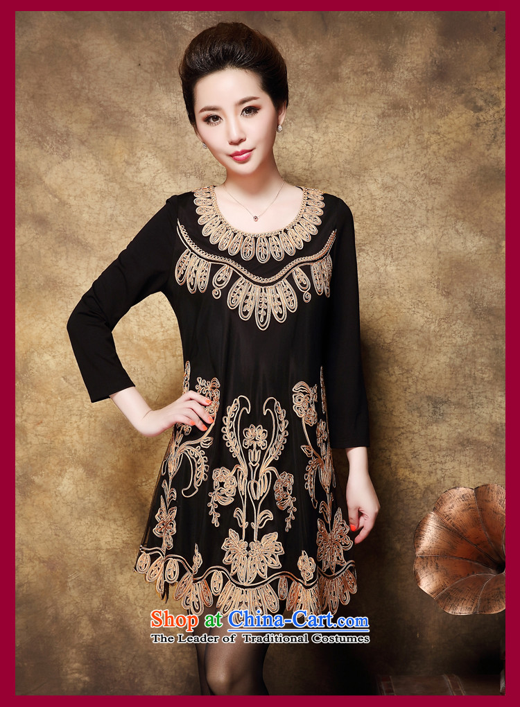 Shop 2015 Ya-ting, the code in the autumn of Cuba baroque pattern in the skirt of older larger mother replacing dresses large black XXXL picture, prices, brand platters! The elections are supplied in the national character of distribution, so action, buy now enjoy more preferential! As soon as possible.