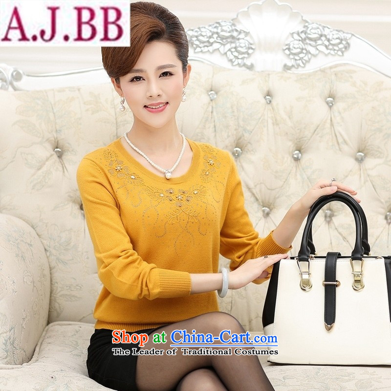 And involved in the autumn of mother *2015 shop with older women's fashion, long-sleeved T-shirt relaxd Knitted Shirt yellow L), and recommendations 80-100 catty (rvie. involved) , , , shopping on the Internet