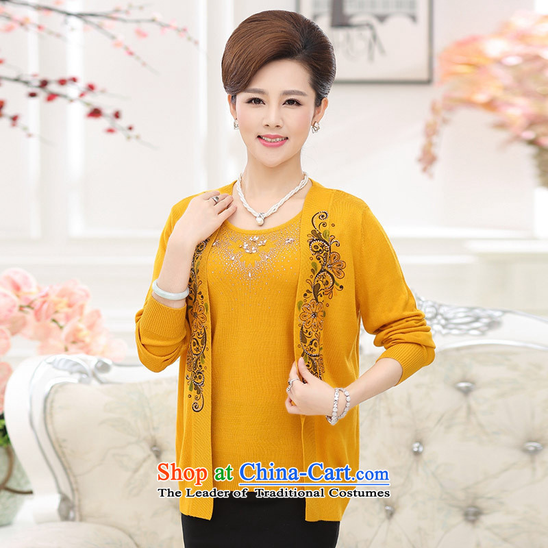 * The autumn and involve shop boxed-forming the new women's clothes in older mother sweater Ms. loose stamp t-shirt long-sleeved really two kits yellow , L, and involved (rvie.) , , , shopping on the Internet