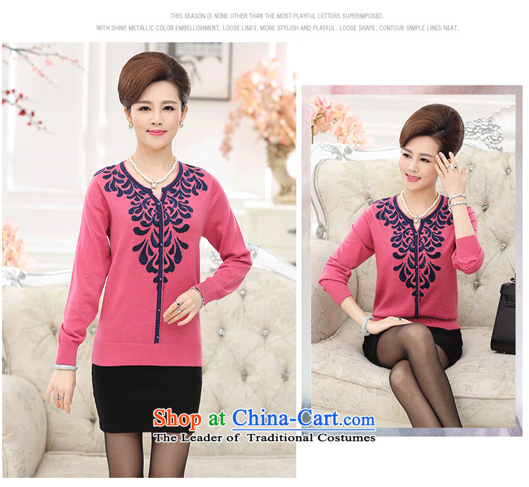 And involved shop New) Autumn *2015 MOM pack long-sleeved T 桖 V-neck shirt, older women had darned knitting sweater thin coat pink forming the recommendations 140-160 characters catties) 3XL( picture, prices, brand platters! The elections are supplied in the national character of distribution, so action, buy now enjoy more preferential! As soon as possible.