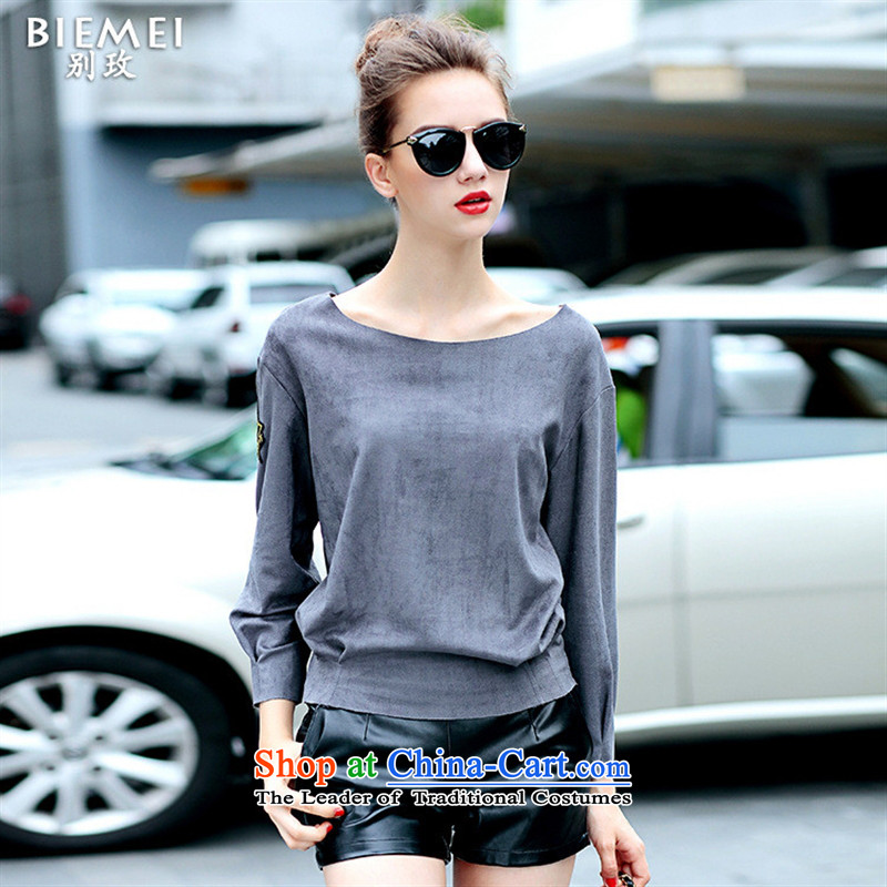 And involved with European _2015 shops fall very casual shirts site long-sleeved blouses and four-sided pop-suede shirt T-shirt, forming the shirt brown XL