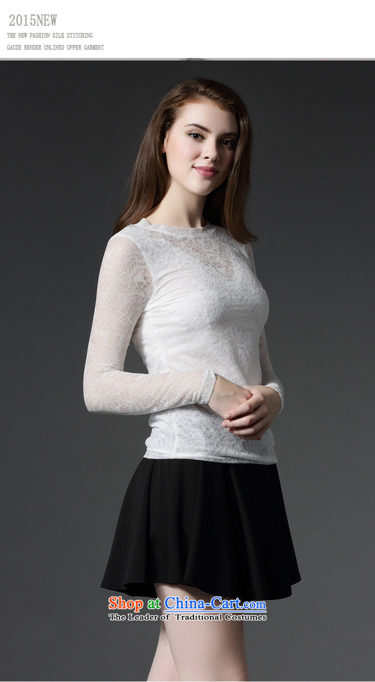 Web soft clothes with new autumn 2015 Sau San sexy fluoroscopy lace engraving T-shirt with round collar double coated White XXL pictures female shirt, prices, brand platters! The elections are supplied in the national character of distribution, so action, buy now enjoy more preferential! As soon as possible.