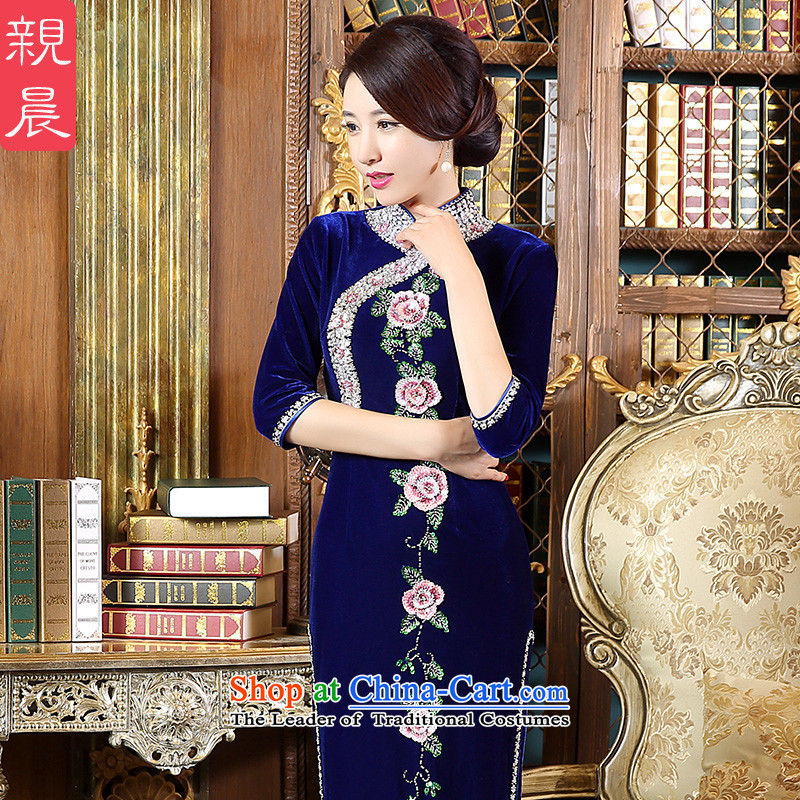 Wedding dresses pro-morning large load mother Kim scouring pads new 2015 autumn day-long stylish cheongsam dress in long-sleeved 2XL, pro-am , , , shopping on the Internet