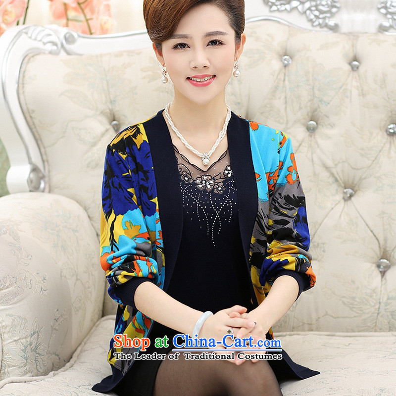 The Secretary for Health concerns of older women shop * replacing autumn replacing Knitted Shirt long-sleeved jacket cardigan middle-aged moms with really two kits long-sleeved top female blue 2XL, and Jie (rvie.) , , , shopping on the Internet