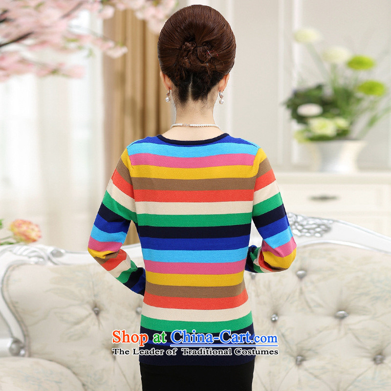 The Secretary for Health concerns of older women shop * replacing autumn blouses middle-aged 40-50 years autumn loaded code knitwear mother large long-sleeved T-shirt rainbow colored 2 L (741), and recommended to the burden involved (rvie.) , , , shopping