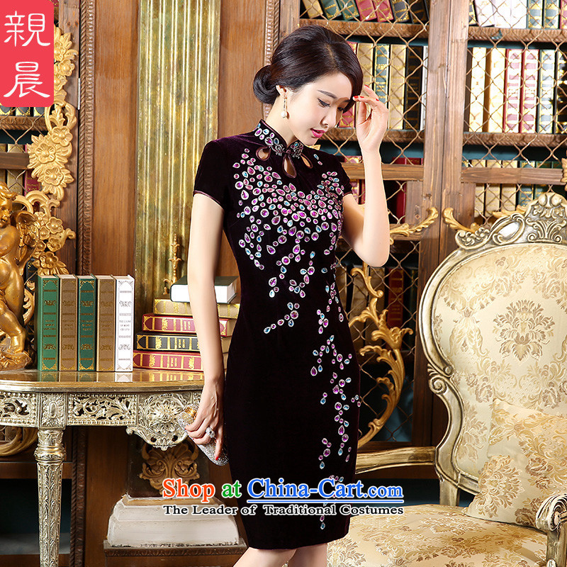 The pro-am cheongsam dress Kim large scouring pads installed MOM 2015 Autumn new daily improvement older stylish dresses in short-sleeved 3XL,) pro-am , , , shopping on the Internet