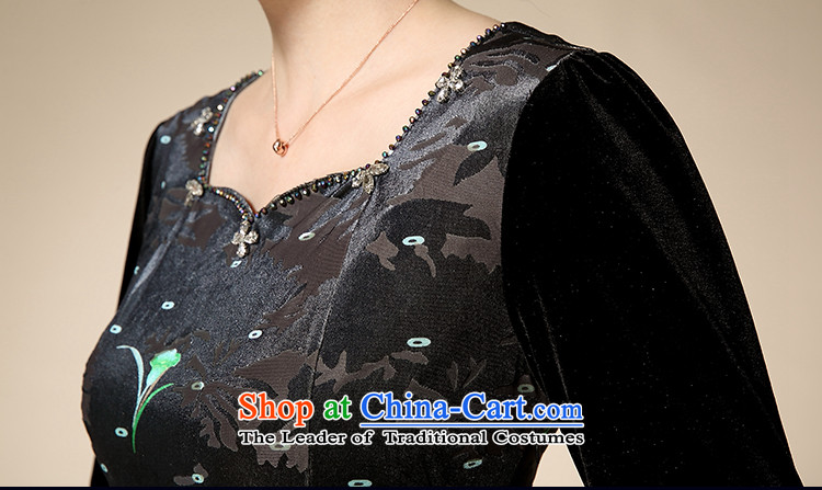 The Black Butterfly autumn 2015 middle-aged moms who are large long-sleeved gray velour Kim Female dress in long green M picture, prices, brand platters! The elections are supplied in the national character of distribution, so action, buy now enjoy more preferential! As soon as possible.