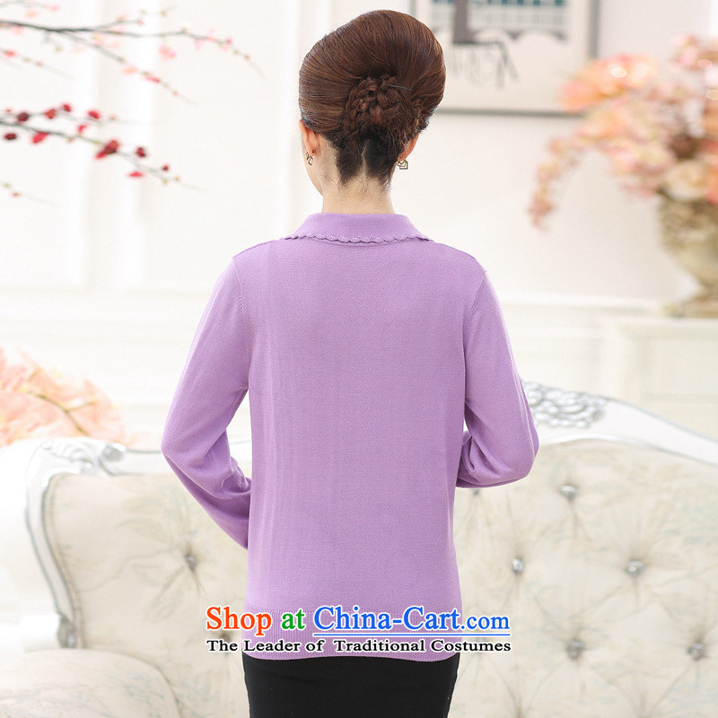 The Secretary for Health concerns of older women shop * replacing sweater middle-aged people with autumn knitted moms long-sleeved shirt lapel T-shirts for larger T-shirt female purple L recommendations 105-120) and Jie (catty rvie.) , , , shopping on the