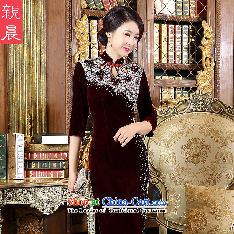 At 2015 new parent for autumn and winter by Kim scouring pads for larger mother qipao skirt wedding dresses, Ms. boxed long dresses in long-sleeved 2XL, pro-am , , , shopping on the Internet