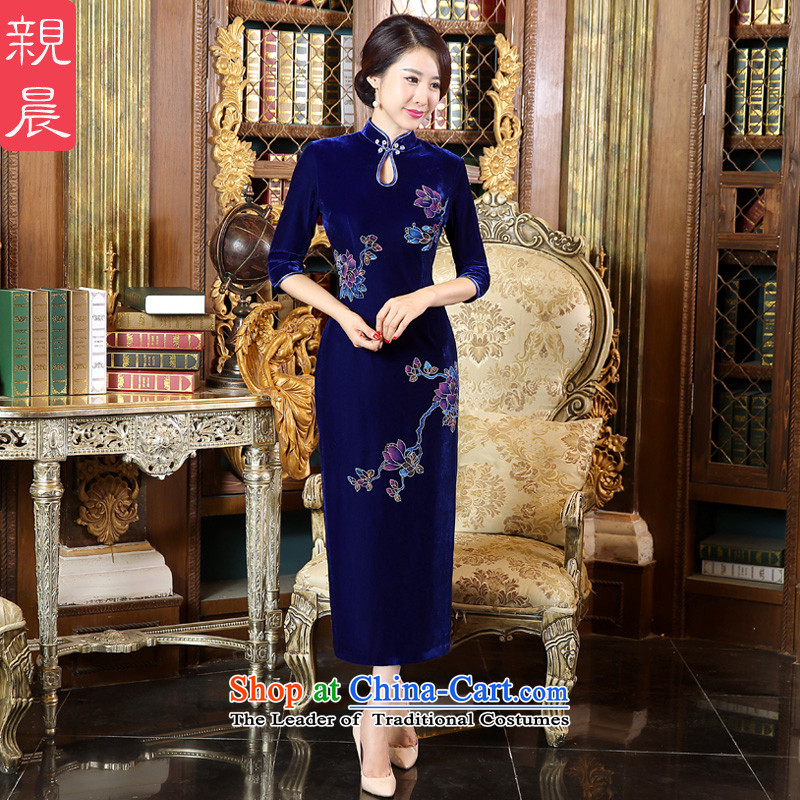 The pro-am 2015 autumn large new moms with Kim scouring pads wedding-dress daily improved long cheongsam dress dresses in long-sleeved 2XL, pro-am , , , shopping on the Internet