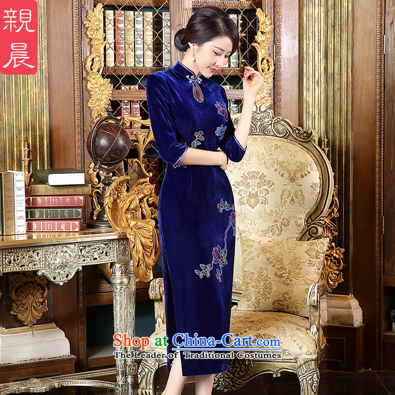 The pro-am 2015 autumn large new moms with Kim scouring pads wedding-dress daily improved long cheongsam dress dresses in long-sleeved 2XL, pro-am , , , shopping on the Internet