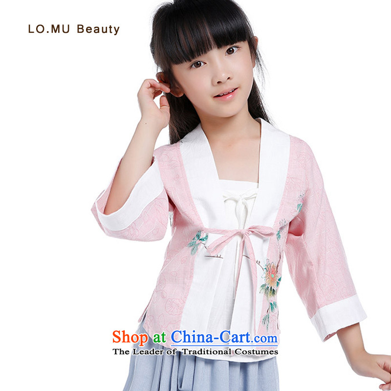 The autumn 2015 new child Han-scholar, the service improvement, served to chancing cuff guzheng will T-shirt hemp 95cm(3 color code (95-105CM)),LO.MU beauty,,, shopping on the Internet