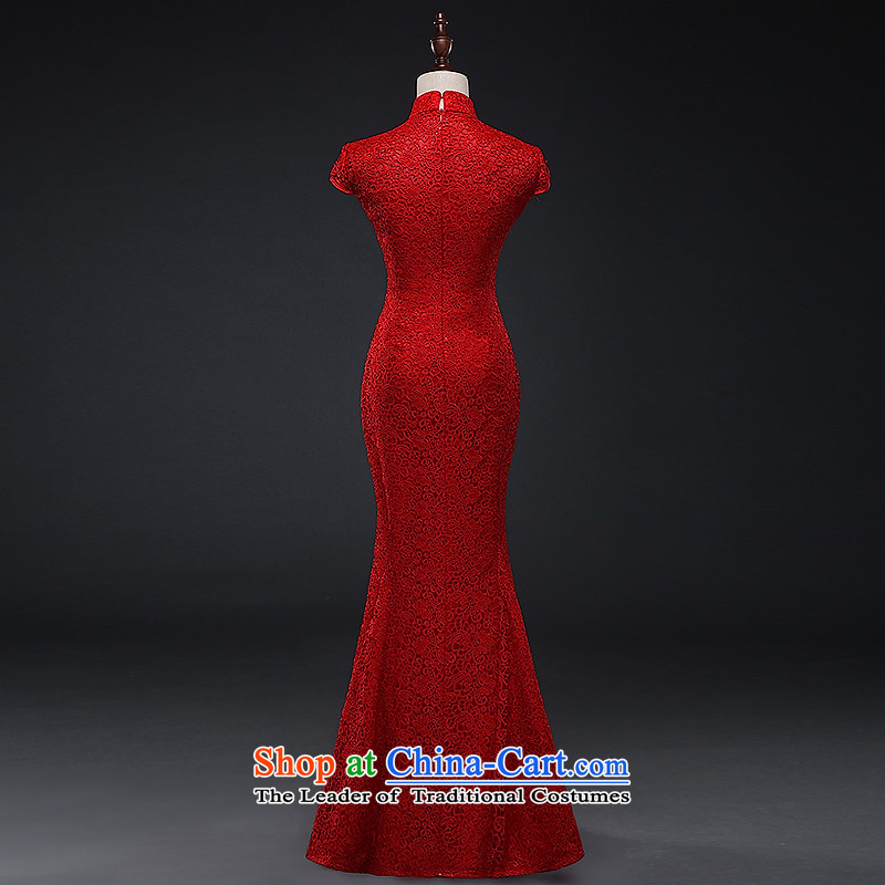 Hillo XILUOSHA) Lisa (qipao bows serving long marriage, bridal dresses chinese red color wedding dresses lace crowsfoot 2015 new autumn RED M HILLO Lisa (XILUOSHA) , , , shopping on the Internet