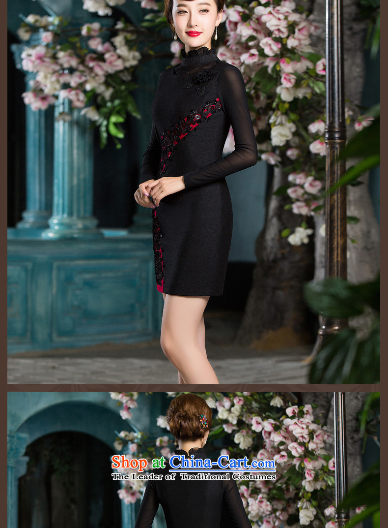 Eason Chan point cheongsam dress 2015 new warm winter clothing a stylish evening dresses chinese black L picture, prices, brand platters! The elections are supplied in the national character of distribution, so action, buy now enjoy more preferential! As soon as possible.