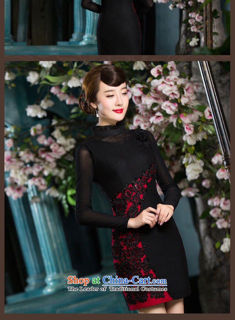 Eason Chan point cheongsam dress 2015 new warm winter clothing a stylish evening dresses chinese black L picture, prices, brand platters! The elections are supplied in the national character of distribution, so action, buy now enjoy more preferential! As soon as possible.