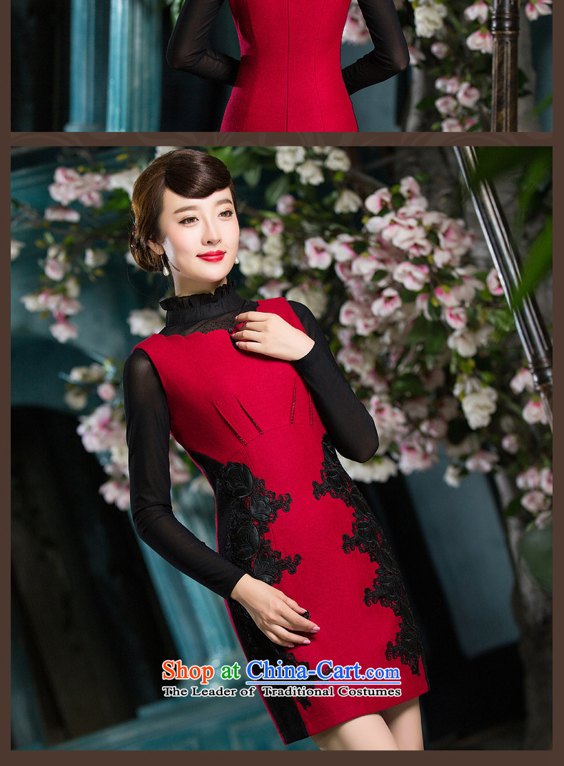 Eason Chan point cheongsam dress 2015 new winter Chinese embroidery Sau San Tong load of ethnic Chinese dress in red L picture, prices, brand platters! The elections are supplied in the national character of distribution, so action, buy now enjoy more preferential! As soon as possible.