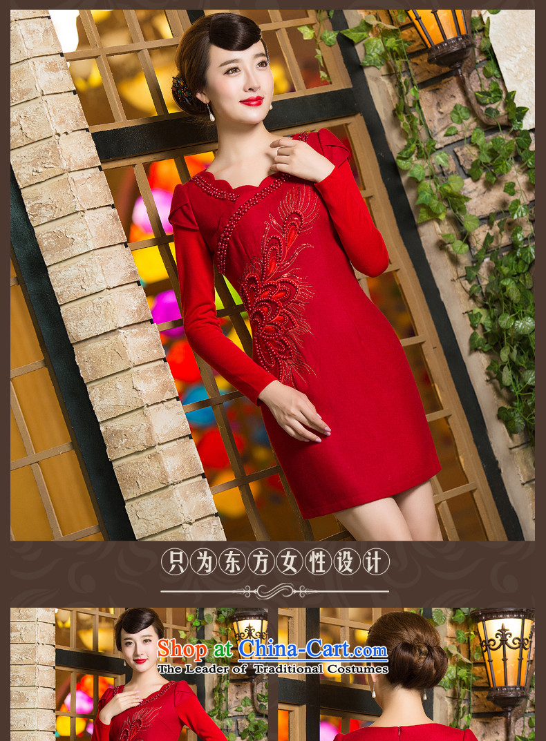 Eason Chan point cheongsam dress 2015 new winter long-sleeved stylish thick chinese red color red S pictures transmitted services, prices, brand platters! The elections are supplied in the national character of distribution, so action, buy now enjoy more preferential! As soon as possible.