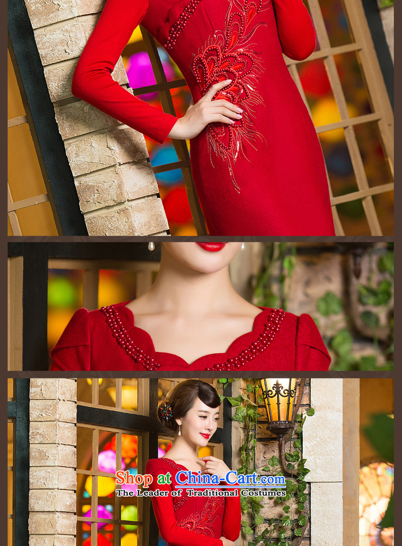 Eason Chan point cheongsam dress 2015 new winter long-sleeved stylish thick chinese red color red S pictures transmitted services, prices, brand platters! The elections are supplied in the national character of distribution, so action, buy now enjoy more preferential! As soon as possible.