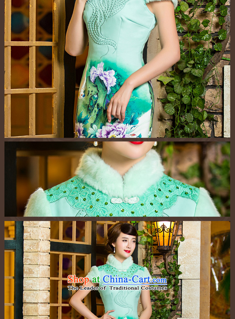 Eason Chan point cheongsam dress 2015 new winter clothing stylish Chinese Sau San Tong replacing girls daily folder cotton wool collar qp light green XL Photo, prices, brand platters! The elections are supplied in the national character of distribution, so action, buy now enjoy more preferential! As soon as possible.