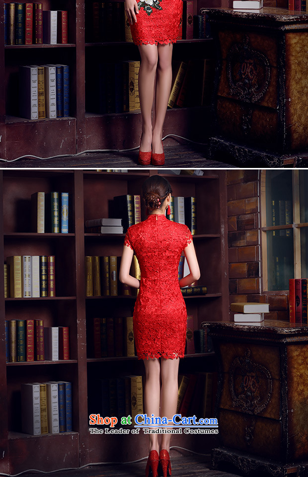 Noritsune bride short of Qipao 2015 new antique Chinese red Lace Embroidery cheongsam wedding dress wedding services improved version of bows Sau San-qipao red S picture, prices, brand platters! The elections are supplied in the national character of distribution, so action, buy now enjoy more preferential! As soon as possible.