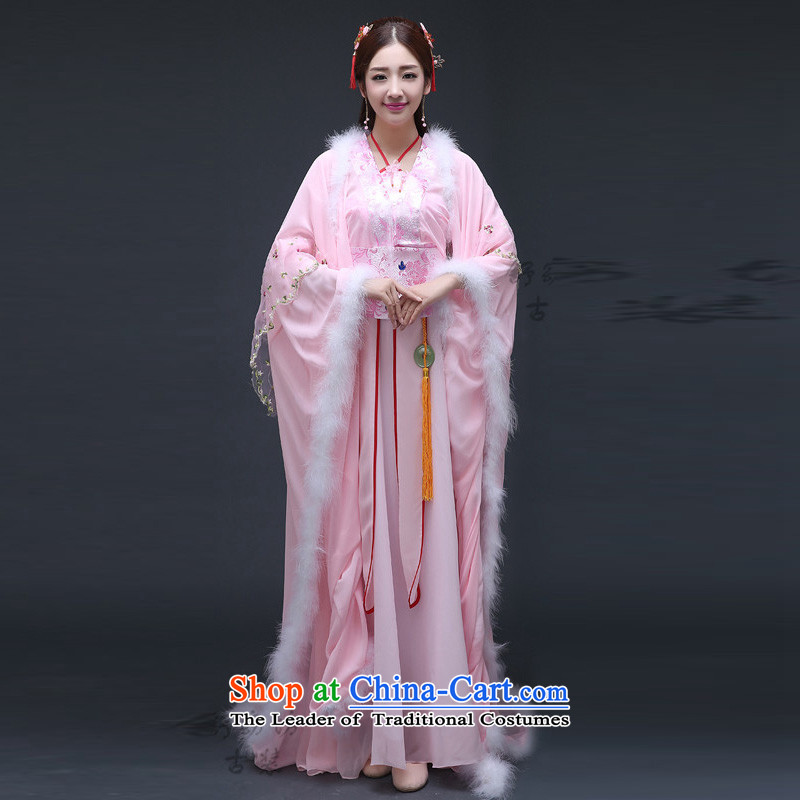 Time Syria warm winter clothing fairies replacing purple costume Tang Dynasty Han-gliding ancient costumes princess cosplay costumes tail skirt clothes, Syria has been pressed time pink shopping on the Internet