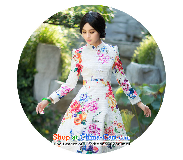 Chinese New Year 2015 classic ethnic autumn day-to-day long-sleeved qipao Ms. dresses improved stylish Sau San China wind suit S picture, prices, brand platters! The elections are supplied in the national character of distribution, so action, buy now enjoy more preferential! As soon as possible.