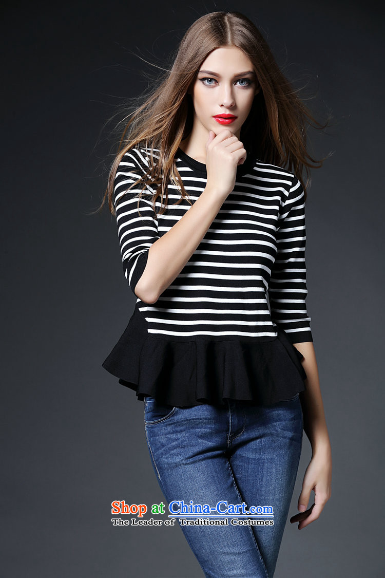 Ya-ting shop 2015 new women's Western Wind autumn knitting striped tee shirt-sleeves, forming the basis of seven long-sleeved LF20150988 PINSTRIPE M picture, prices, brand platters! The elections are supplied in the national character of distribution, so action, buy now enjoy more preferential! As soon as possible.