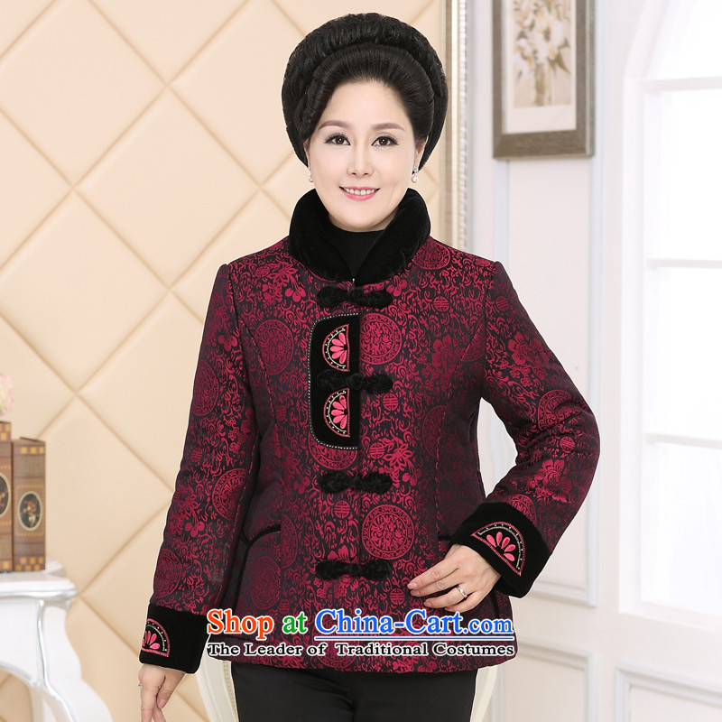 40 island in the number of older women's coat new female Tang dynasty winter jackets with older persons in the autumn of mother-thick cotton long-sleeved clothing robe 1440 Sau Red XXXL picture, prices, brand platters! The elections are supplied in the national character of distribution, so action, buy now enjoy more preferential! As soon as possible.