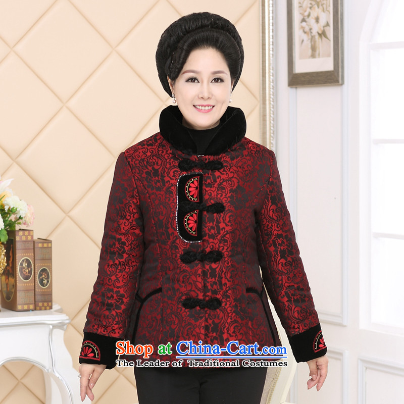 40 island in the number of older women's coat new female Tang dynasty winter jackets with older persons in the autumn of mother-thick cotton long-sleeved clothing robe 1440 Sau XXXL, red 40 island shopping on the Internet has been pressed.