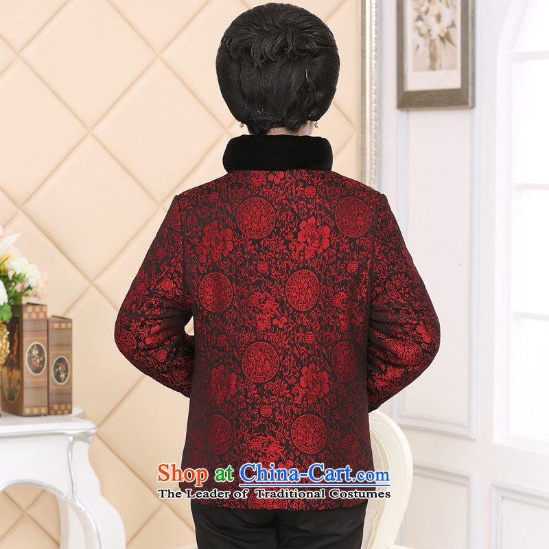 40 island in the number of older women's coat new female Tang dynasty winter jackets with older persons in the autumn of mother-thick cotton long-sleeved clothing robe 1440 Sau XXXL, red 40 island shopping on the Internet has been pressed.