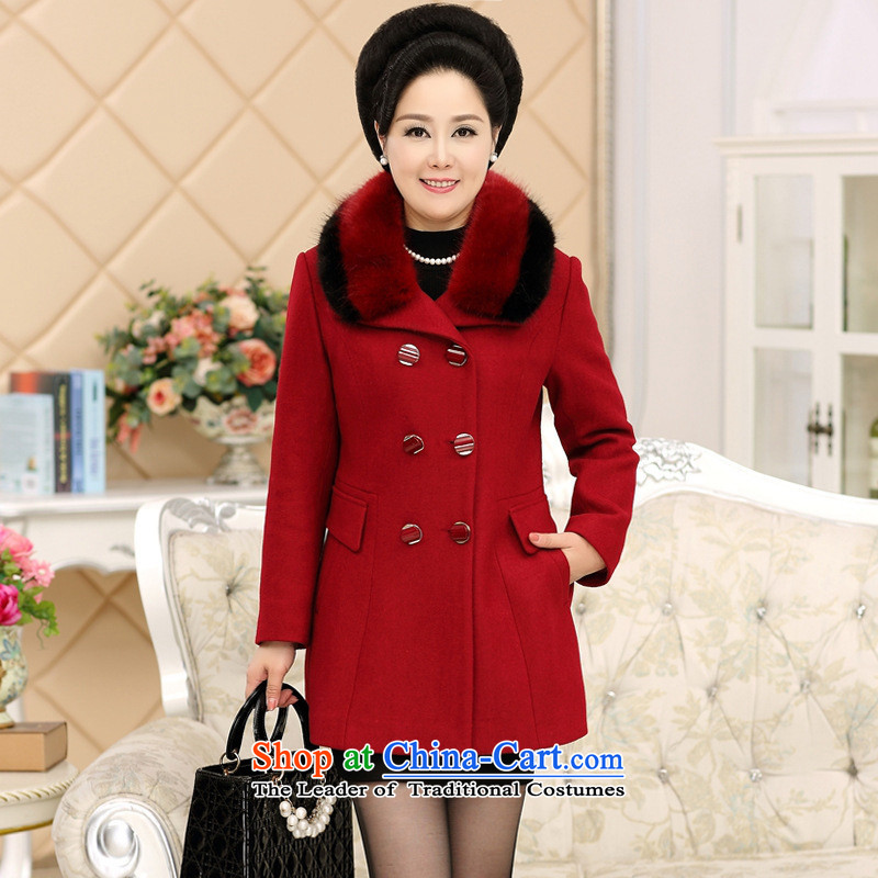 The Secretary for Health concerns of older * Large shop code thick a fall and winter jackets MOM pack cashmere overcoat so gross middle-aged female woolen coat 2XL, red and involved (rvie.) , , , shopping on the Internet