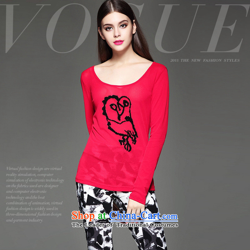 The Secretary for Health Concerns shop * European site autumn and winter female new stylish heavy industry stereo animals stamp Sau San video thin red t-shirt wild , and involved (rvie.) , , , shopping on the Internet