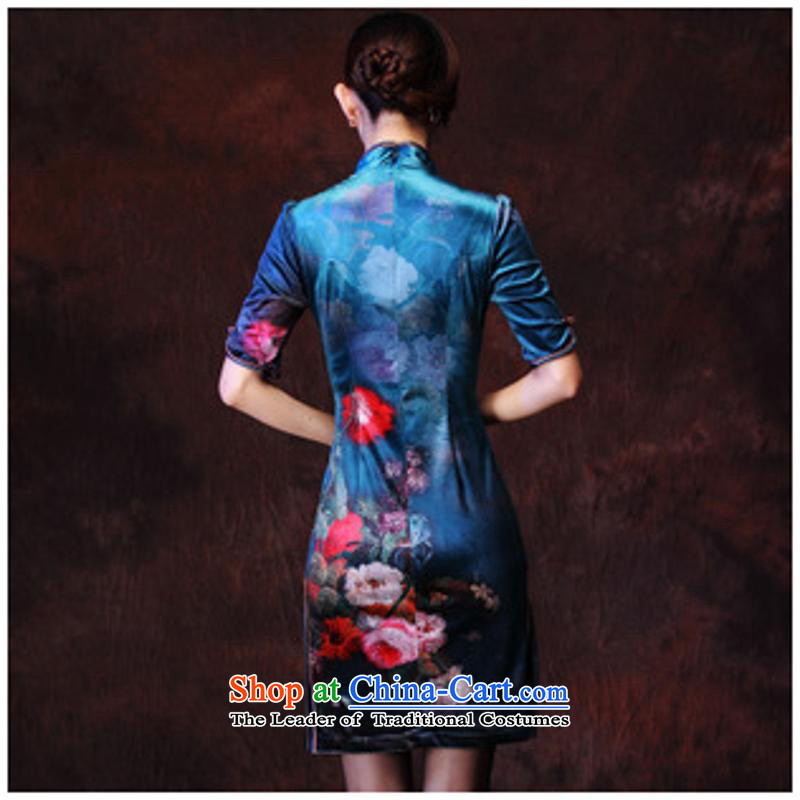 2015 Autumn and winter new women's Korea Stamp Stylish retro in lint-free daily figure qipao cuff XXL, and Jie (rvie.) , , , shopping on the Internet