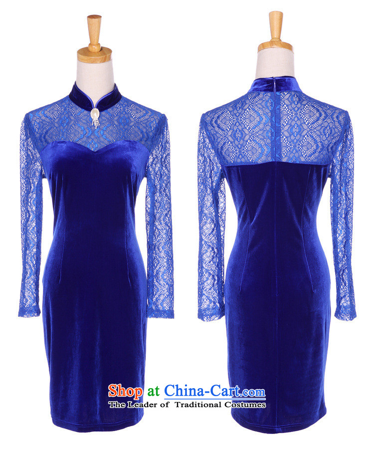2015 Autumn and winter stylish and simple lace long-sleeved wool stitching qipao precious stones, daily XXL picture, prices, brand platters! The elections are supplied in the national character of distribution, so action, buy now enjoy more preferential! As soon as possible.