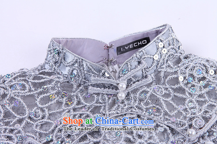 2015 new stylish collar dress engraving on-chip banquet long qipao Sau San silver M picture, prices, brand platters! The elections are supplied in the national character of distribution, so action, buy now enjoy more preferential! As soon as possible.