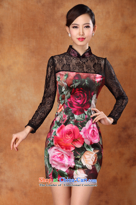 New autumn sexy lace scouring pads and the relatively short time stamp of long-sleeved cheongsam dress banquet figure XXXL dress photo, prices, brand platters! The elections are supplied in the national character of distribution, so action, buy now enjoy more preferential! As soon as possible.