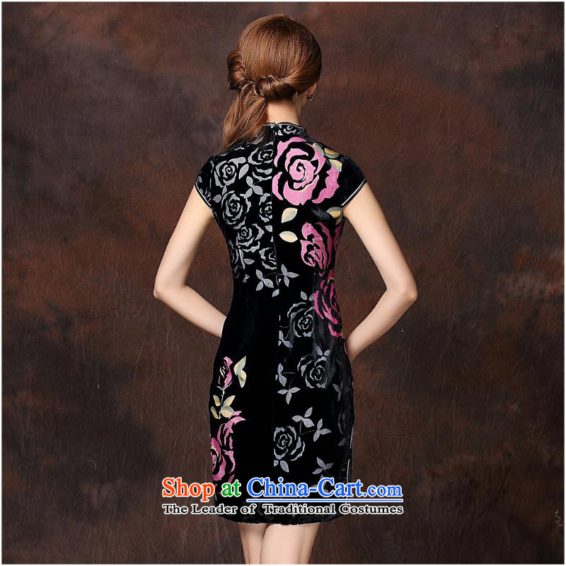 2015 new women's Stylish retro herbs extract low power's daily short qipao QF141017 Ms.  XXXL, red and involved (rvie.) , , , shopping on the Internet