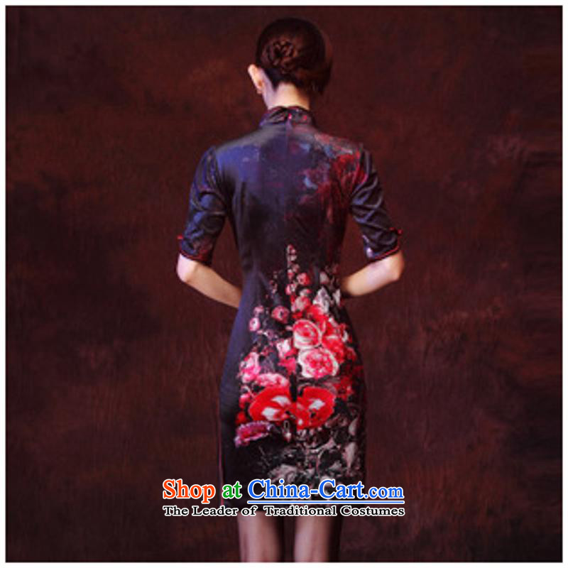 2015 Spring New Women's Korea scouring pads stamp retro style elegant toasting champagne marriage improved qipao figure XXL, and Jie (rvie.) , , , shopping on the Internet